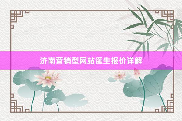 济南营销型网站诞生报价详解