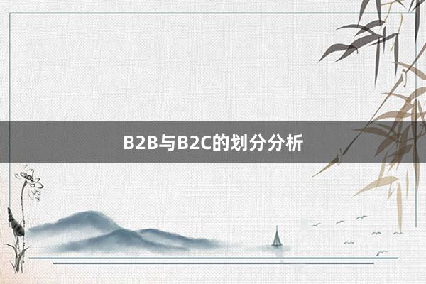 B2B与B2C的划分分析